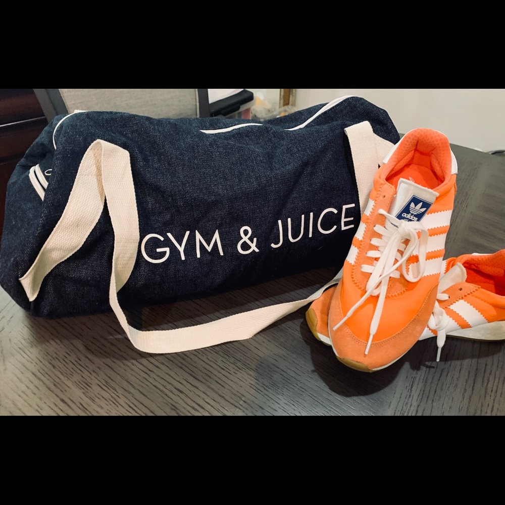 Denim and white gym bag “Gym and Juice” OS